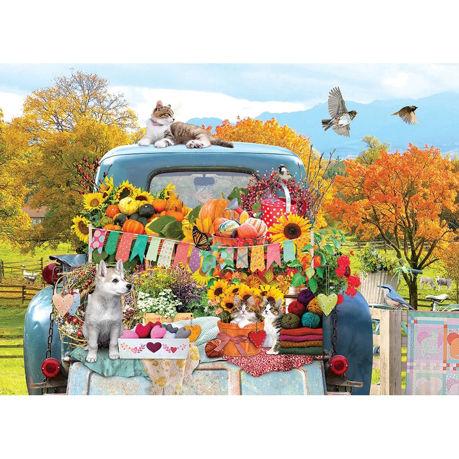 Cobble Hill 500 Piece Puzzle - Country Truck in Autumn