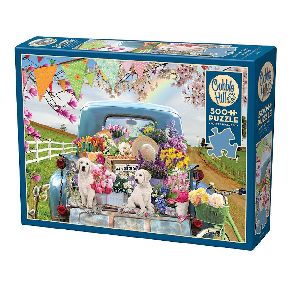 Cobble Hill 500 Piece Puzzle - Country Truck in Spring