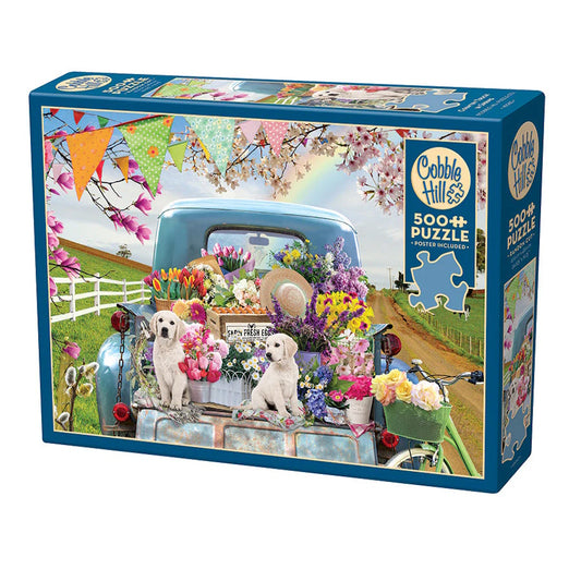 Cobble Hill 500 Piece Puzzle - Country Truck in Spring