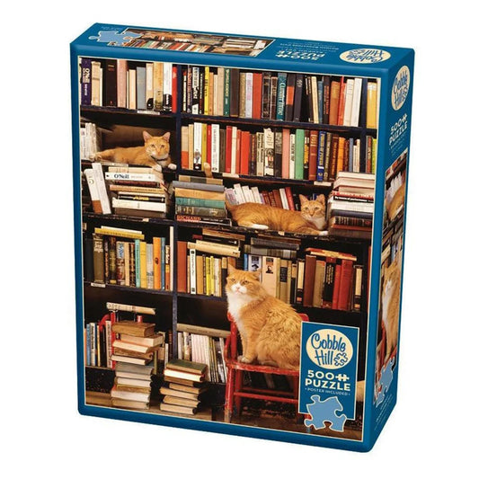 Cobble Hill 500 Piece Puzzle - Gotham Bookstore Cats