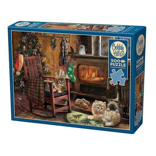 Cobble Hill 500 Piece Puzzle - Kittens by the Stove