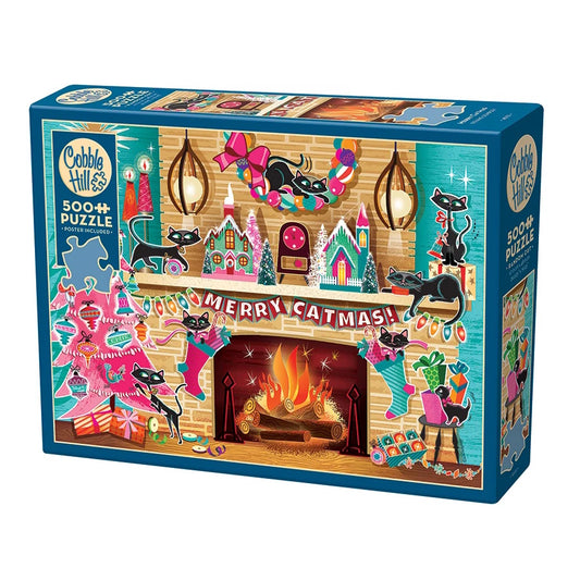 Cobble Hill 500 Piece Puzzle - Merry Catmas