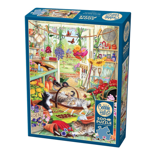 Cobble Hill 500 Piece Puzzle - Potting Shed Cats