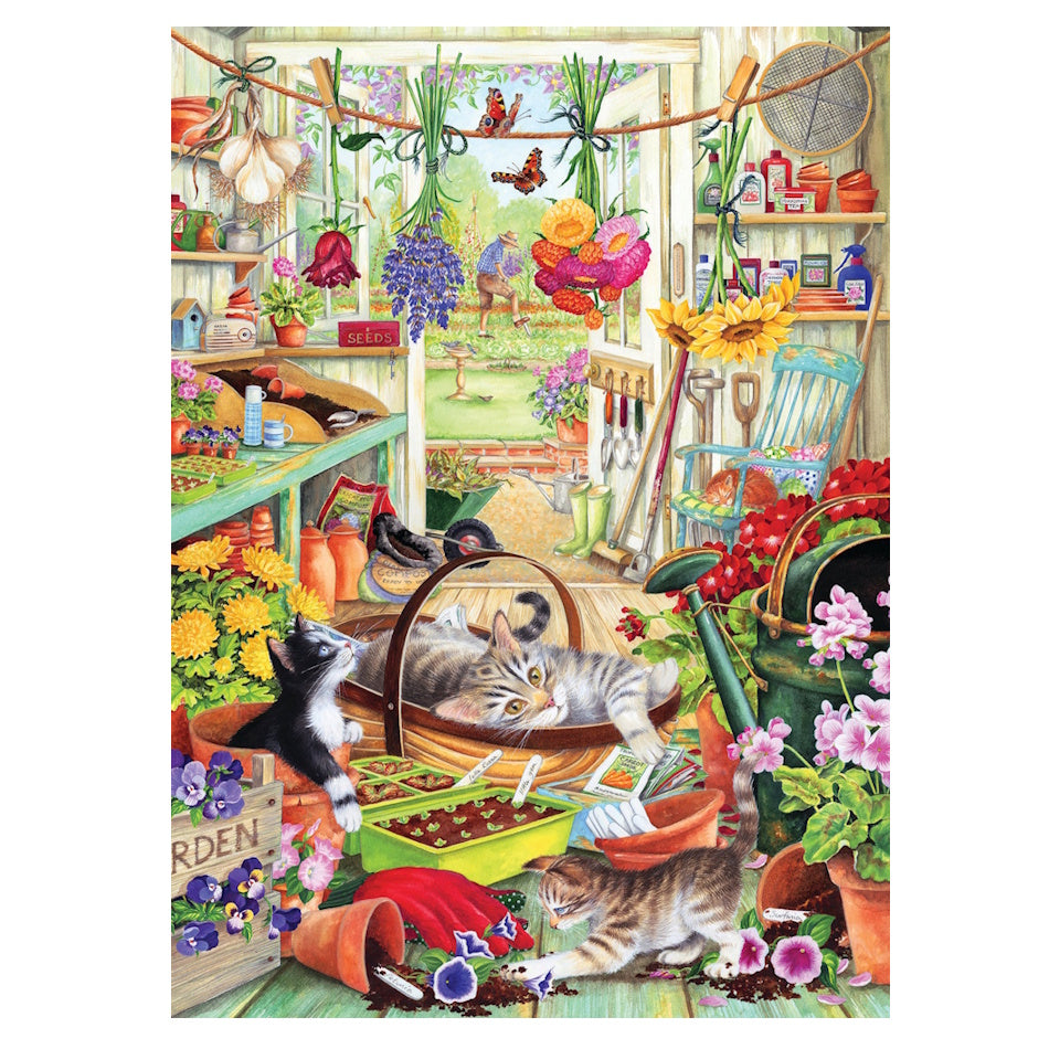 Cobble Hill 500 Piece Puzzle - Potting Shed Cats