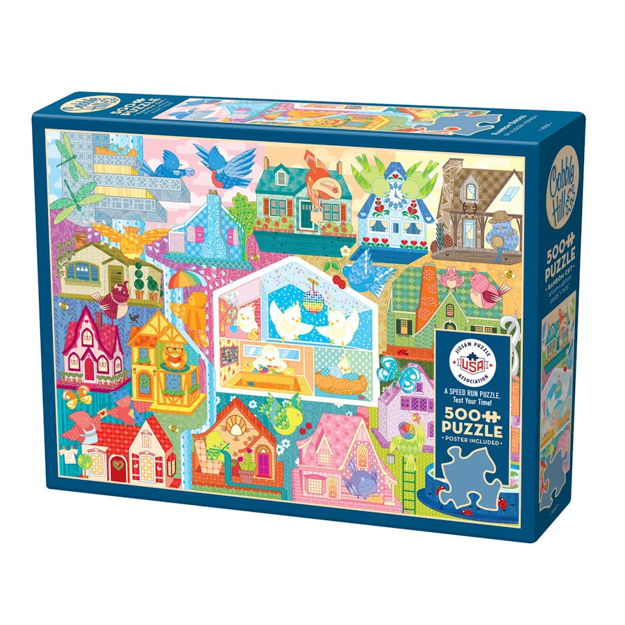 Cobble Hill 500 Piece Puzzle - Rainbow Birdies