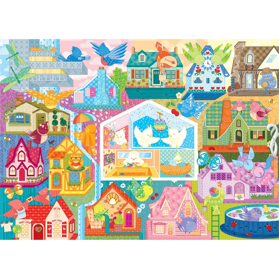 Cobble Hill 500 Piece Puzzle - Rainbow Birdies
