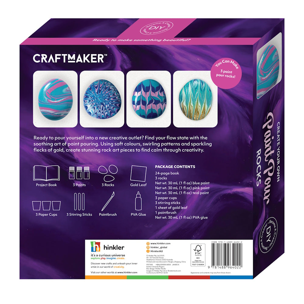 Craft Maker Create Your Own Paint Pour Rocks Kit