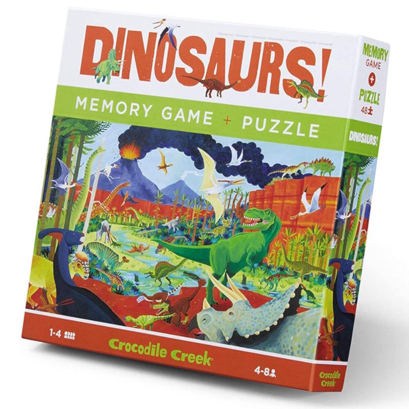 Crocodile Creek Memory Game & 48 Piece Puzzle - Dinosaurs