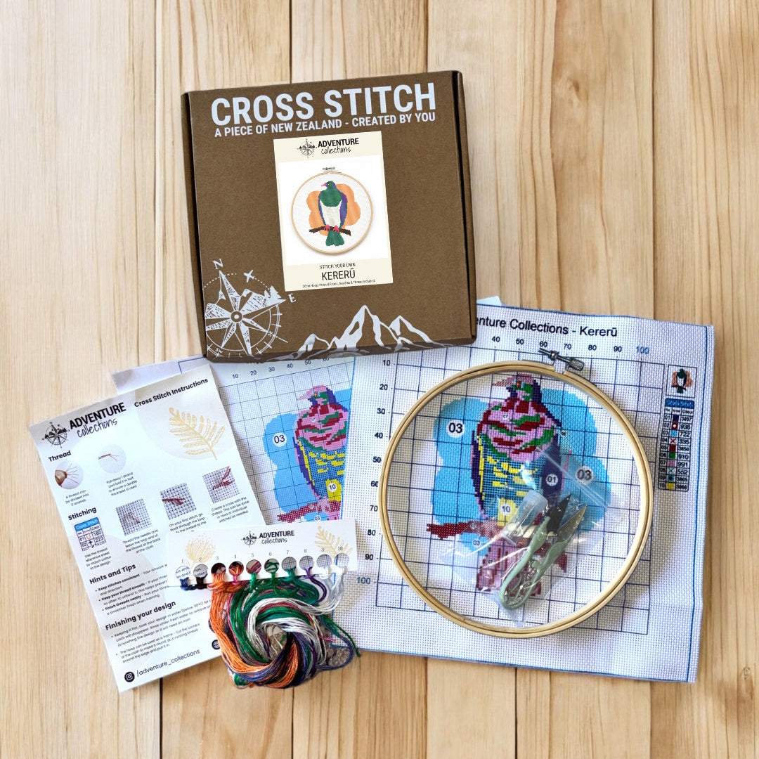 Adventure Collections Cross Stitch Kit - Kereru