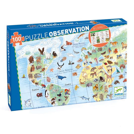 Djeco World's Animals 100 Piece Observation Puzzle
