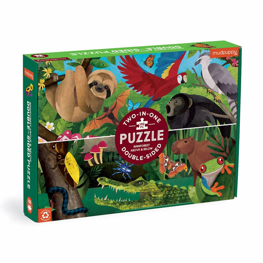 Mudpuppy 100 Piece Double-Sided Puzzle - Rainforest Above & Below