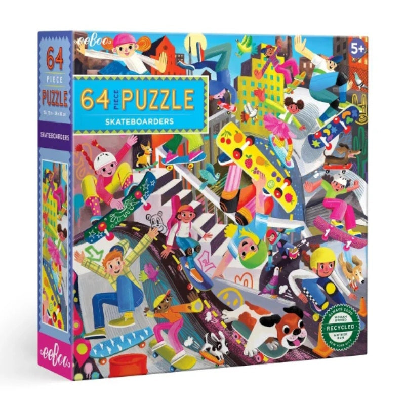 eeBoo Skateboarders 64 Piece Puzzle