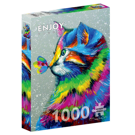Enjoy 1000 Piece Puzzle - Bright Cat & Butterfly