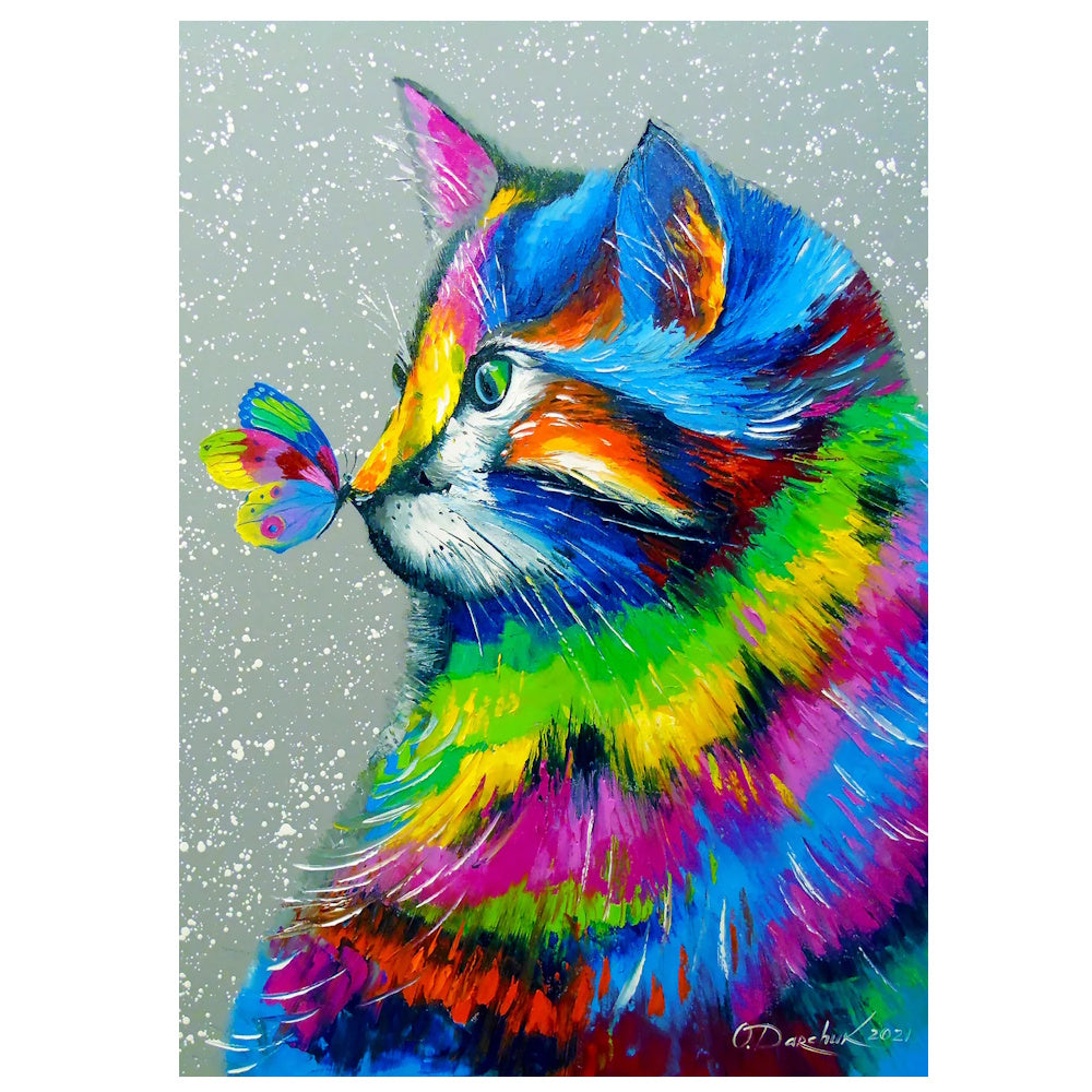 Enjoy 1000 Piece Puzzle - Bright Cat & Butterfly