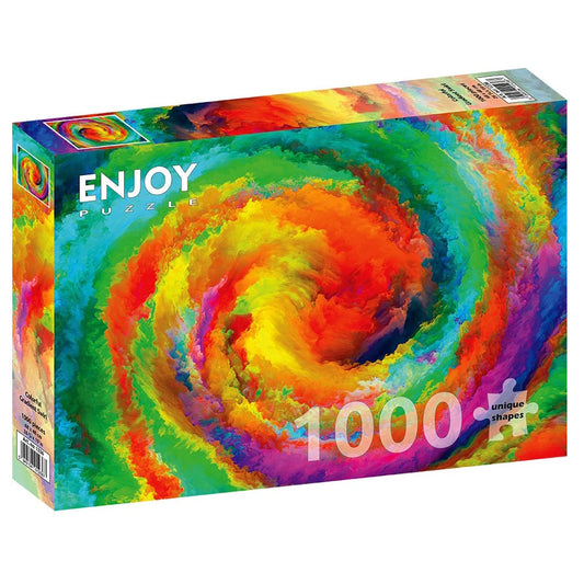 Enjoy 1000 Piece Puzzle - Colourful Gradient Swirl