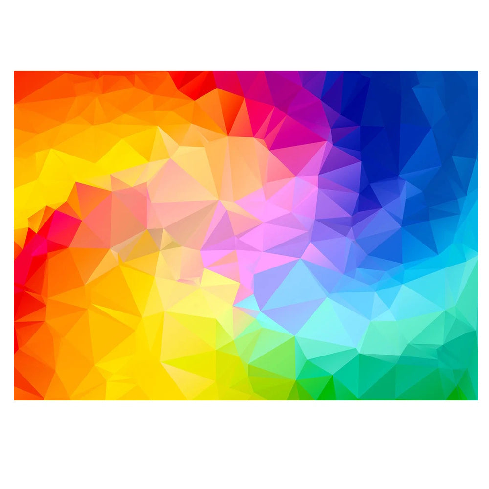 Enjoy 1000 Piece Puzzle - Rainbow Gradient Polygonal Swirl