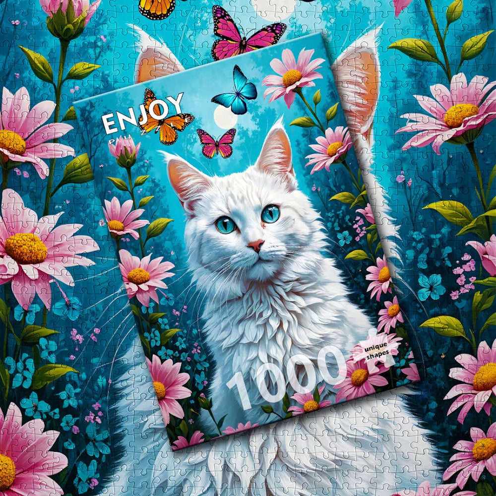 Enjoy 1000 Piece Puzzle - White Cat