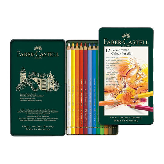 Faber-Castell Polychromos Colouring Pencils Tin of 12