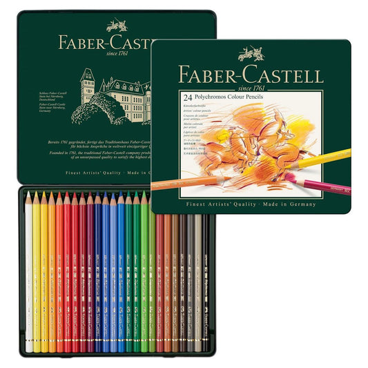 Faber-Castell Polychromos Colouring Pencils Tin of 24