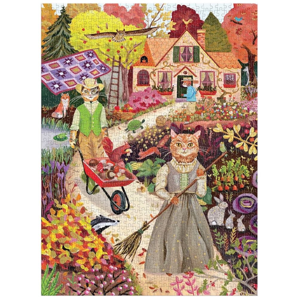 Galison 1000 Piece Puzzle - Cottage Cats