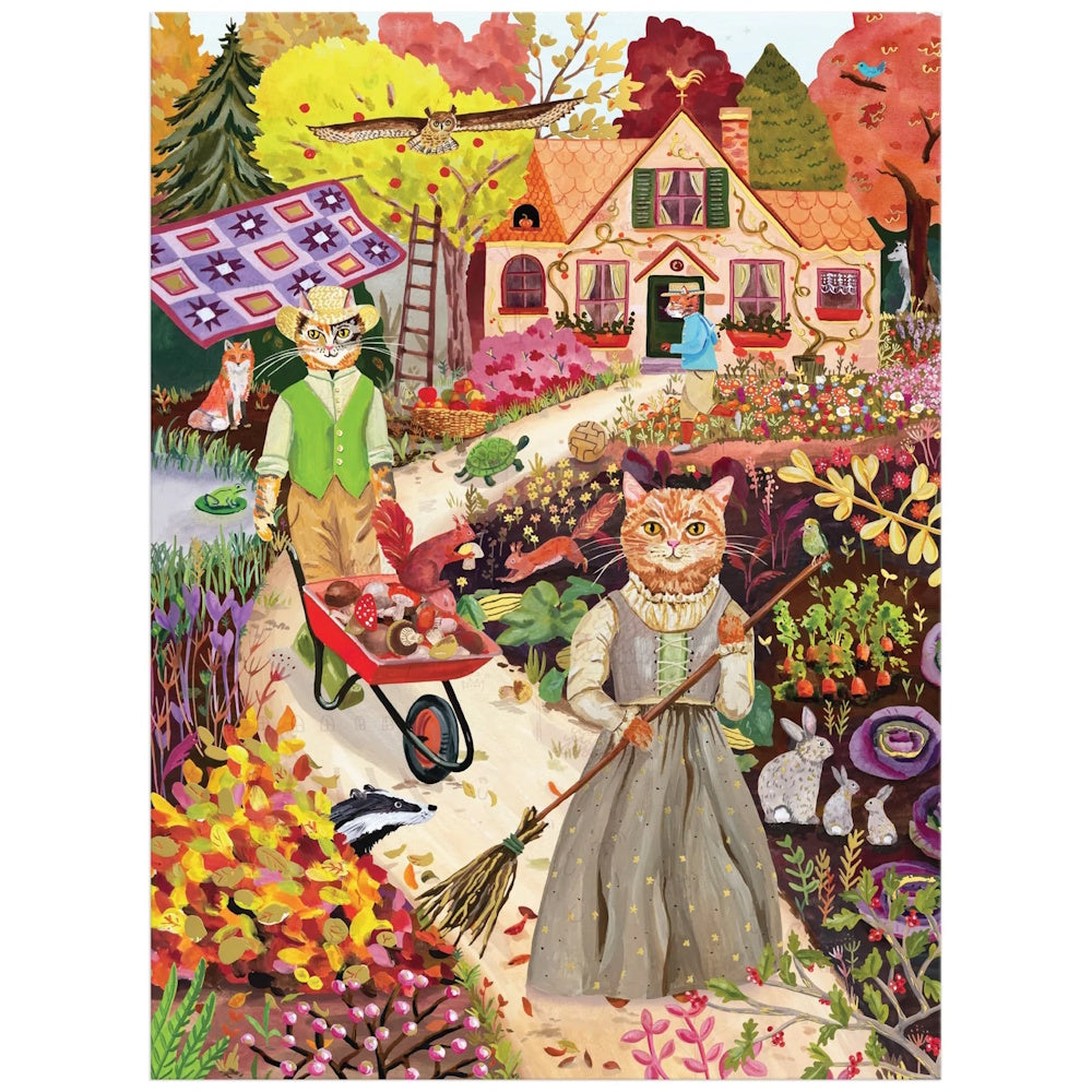 Galison 1000 Piece Puzzle - Cottage Cats