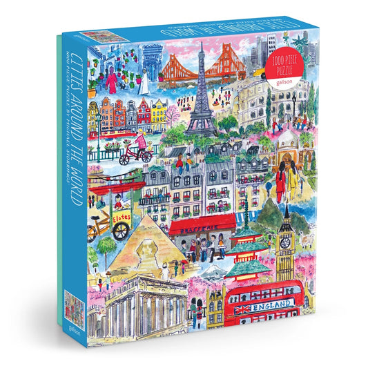 Galison 1000 Piece Puzzle - Michael Storrings Cities Around the World
