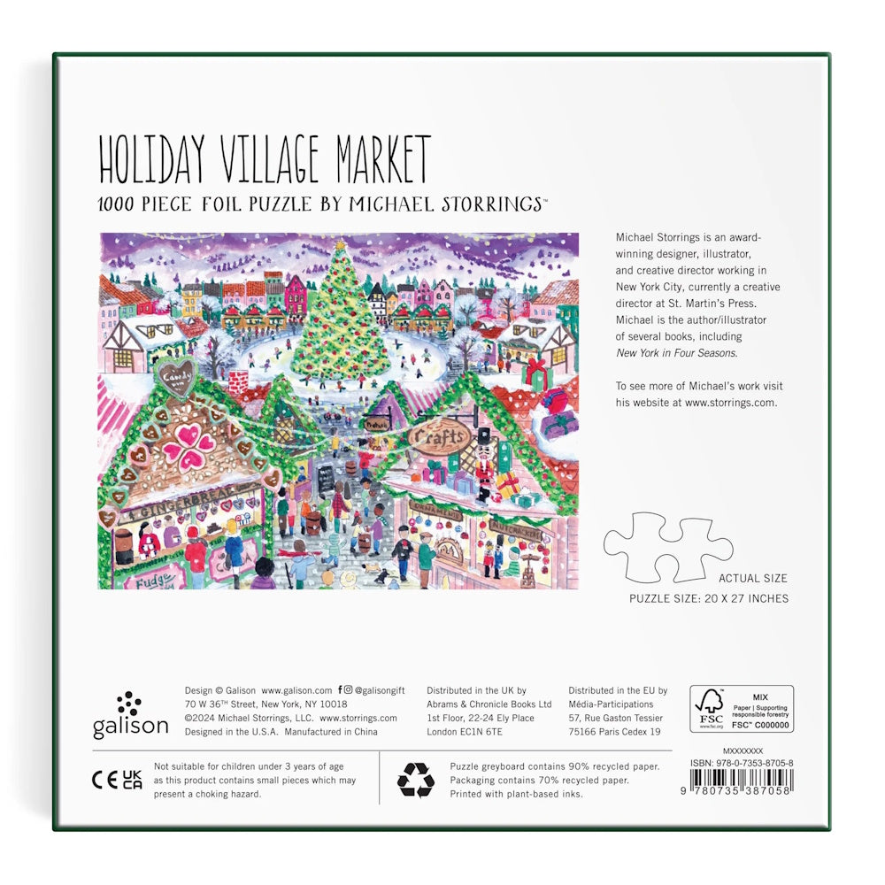 Galison 1000 Piece Puzzle - Michael Storrings Holiday Vilage Market