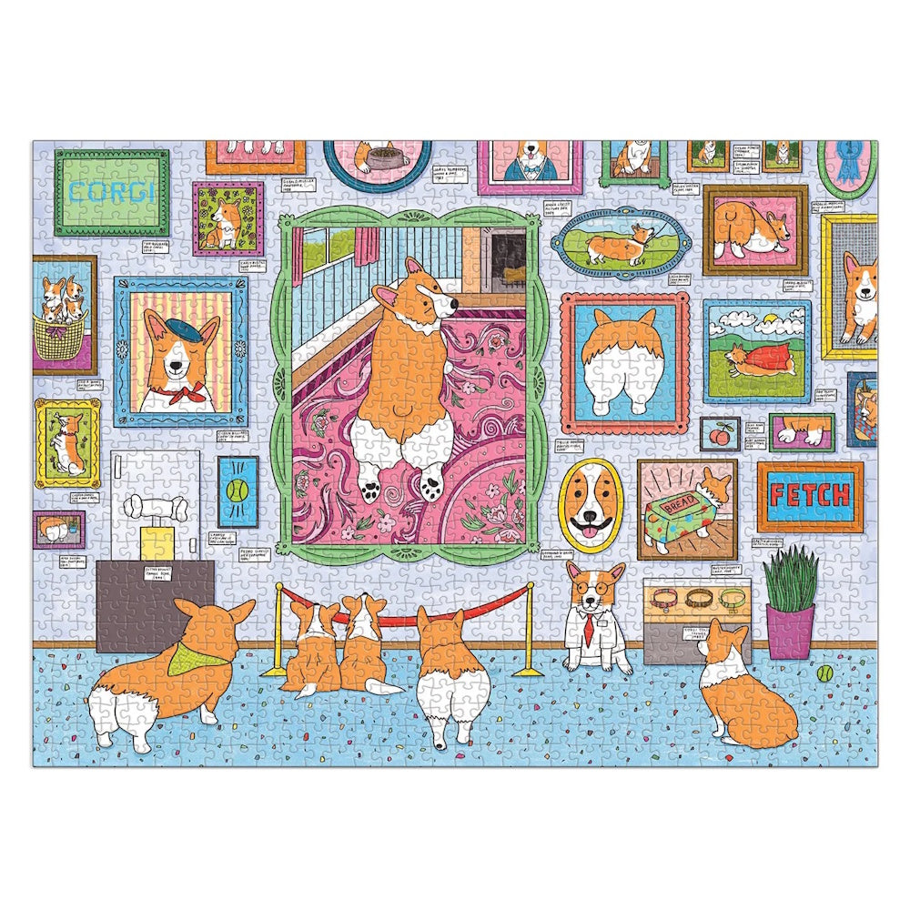 Galison 1000 Piece Puzzle - Museum of the Corgi