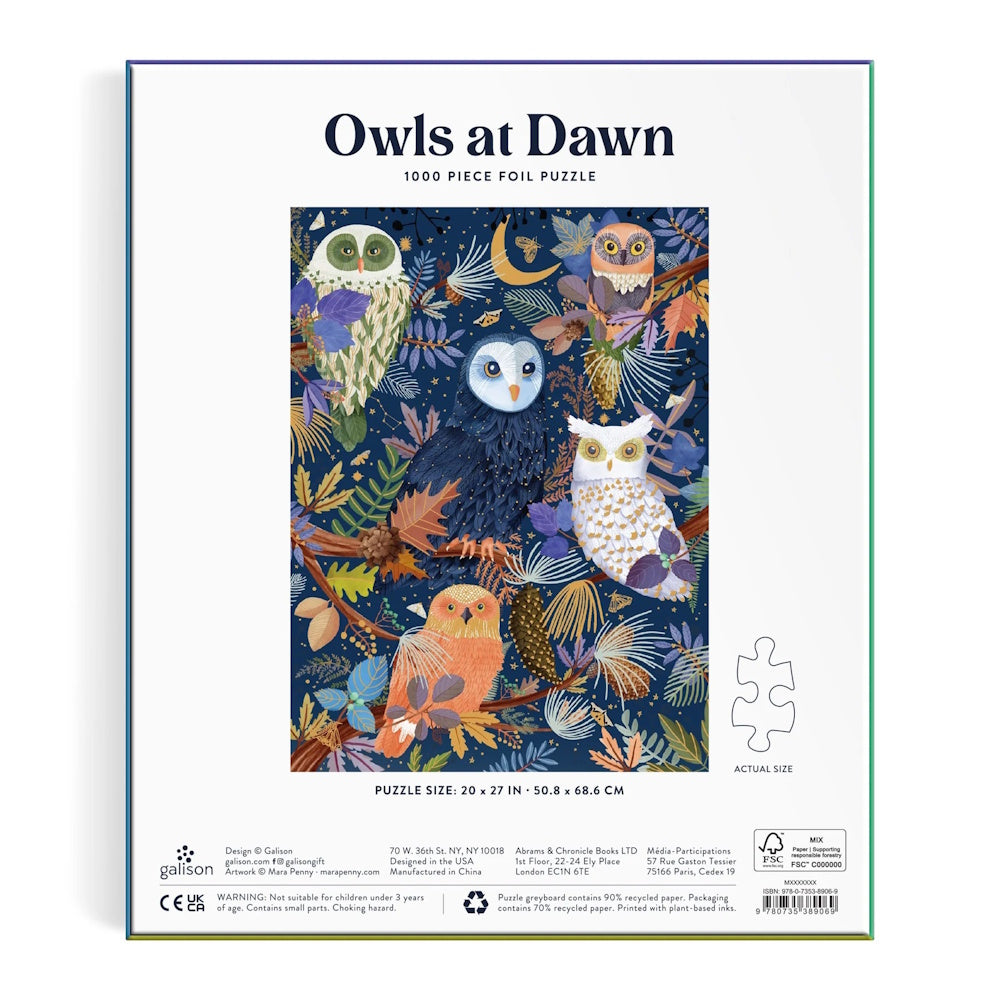 Galison 1000 Piece Puzzle - Owls at Dawn