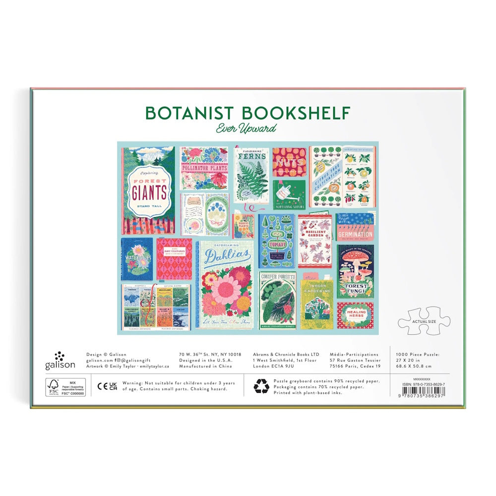 Galison 1000 Piece Puzzle - Ever Upward Botanist Bookshelf