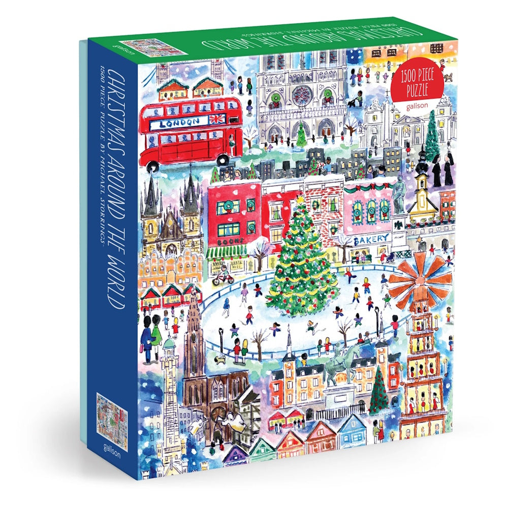 Galison 1500 Piece Puzzle - Michael Storrings Christmas Around the World