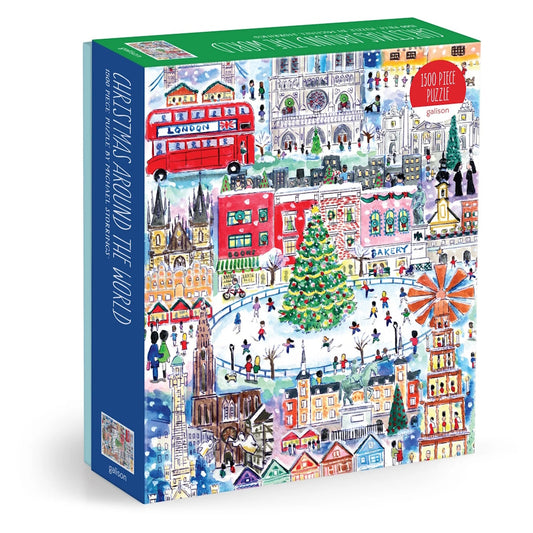 Galison 1500 Piece Puzzle - Michael Storrings Christmas Around the World