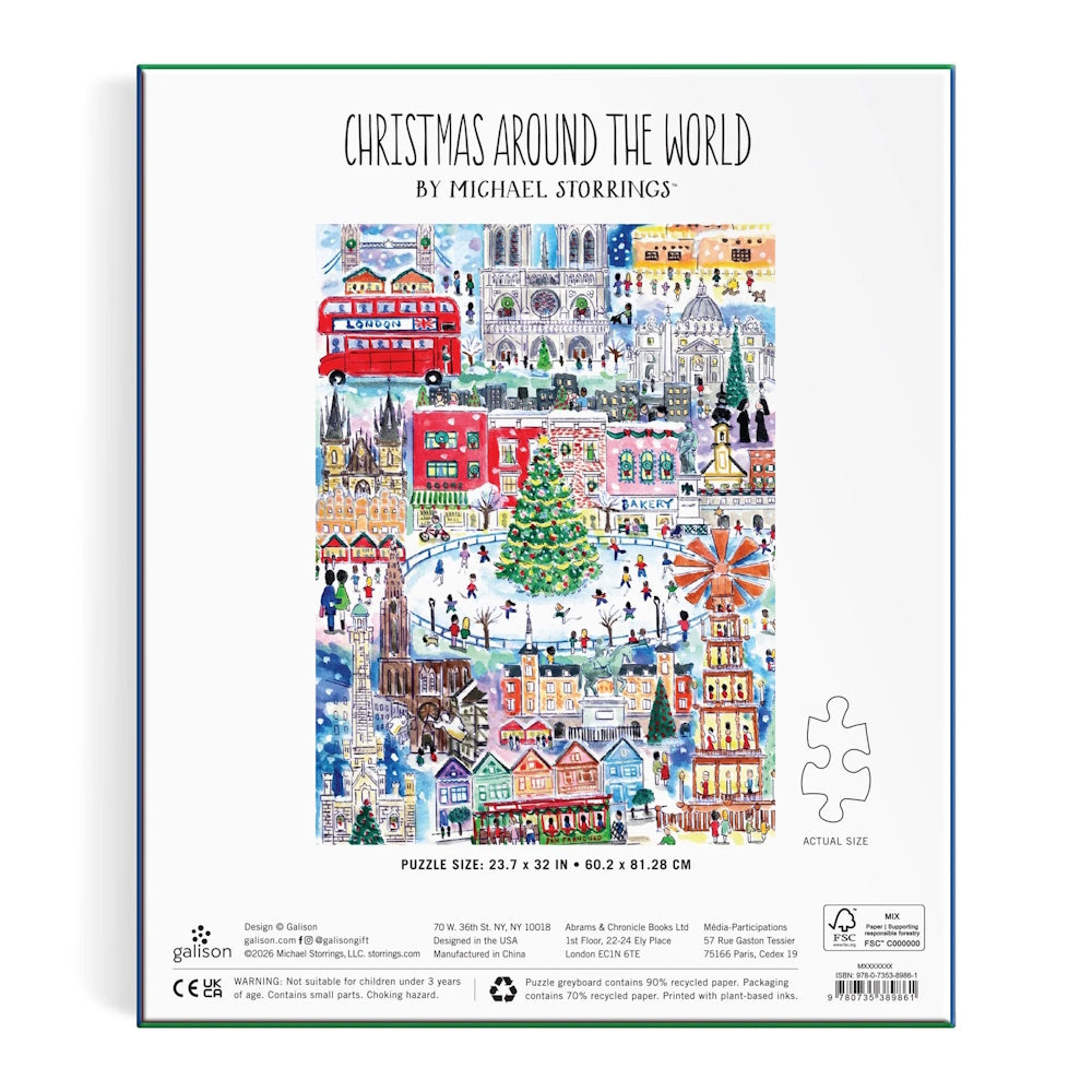 Galison 1500 Piece Puzzle - Michael Storrings Christmas Around the World