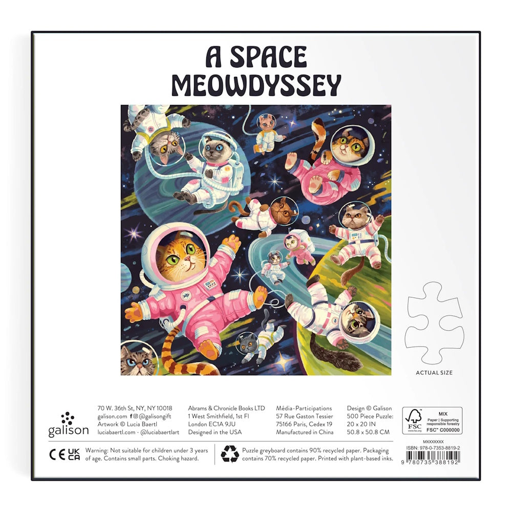 Galison 500 Piece Puzzle - A Space Meowdyssey