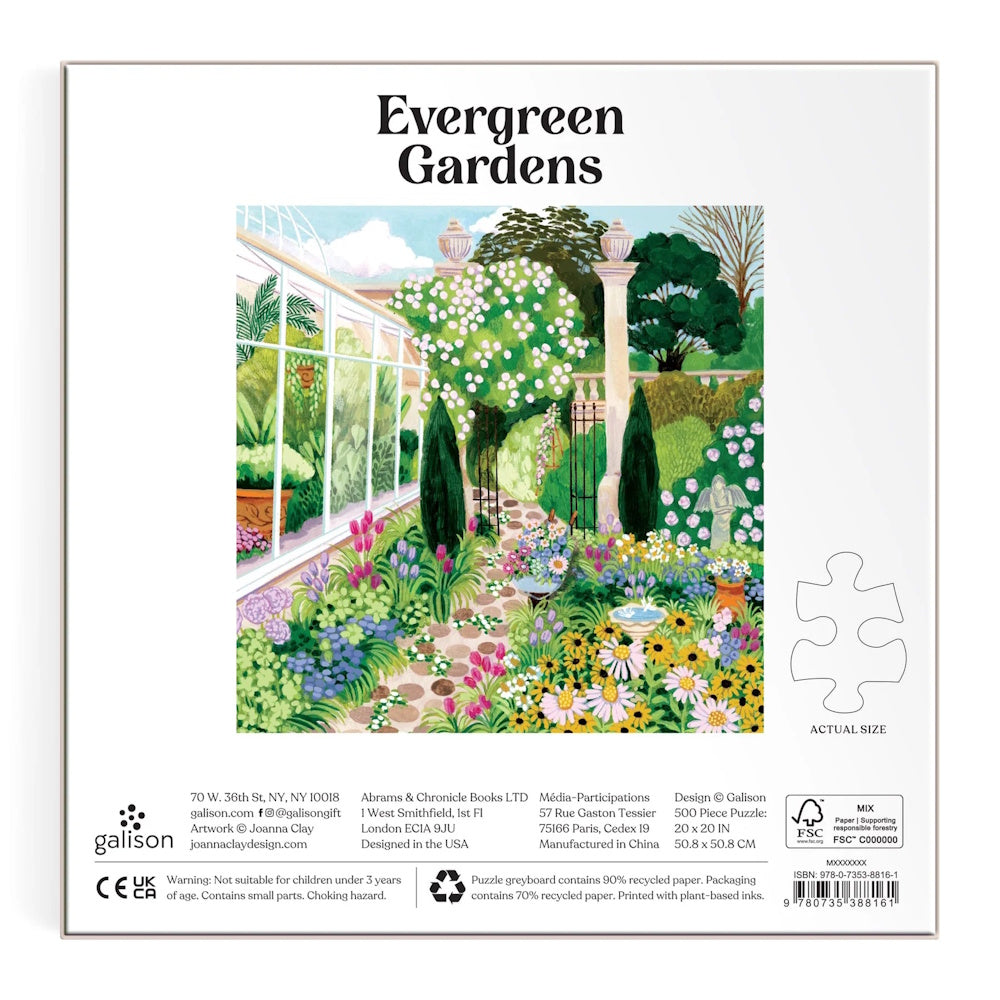 Galison 500 Piece Puzzle - Evergreen Gardens