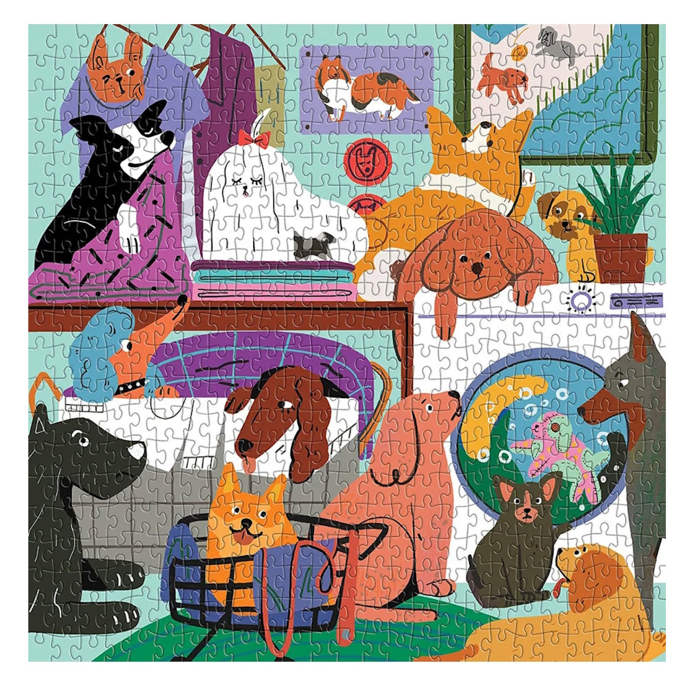 Galison 500 Piece Puzzle - Laundry Dogs