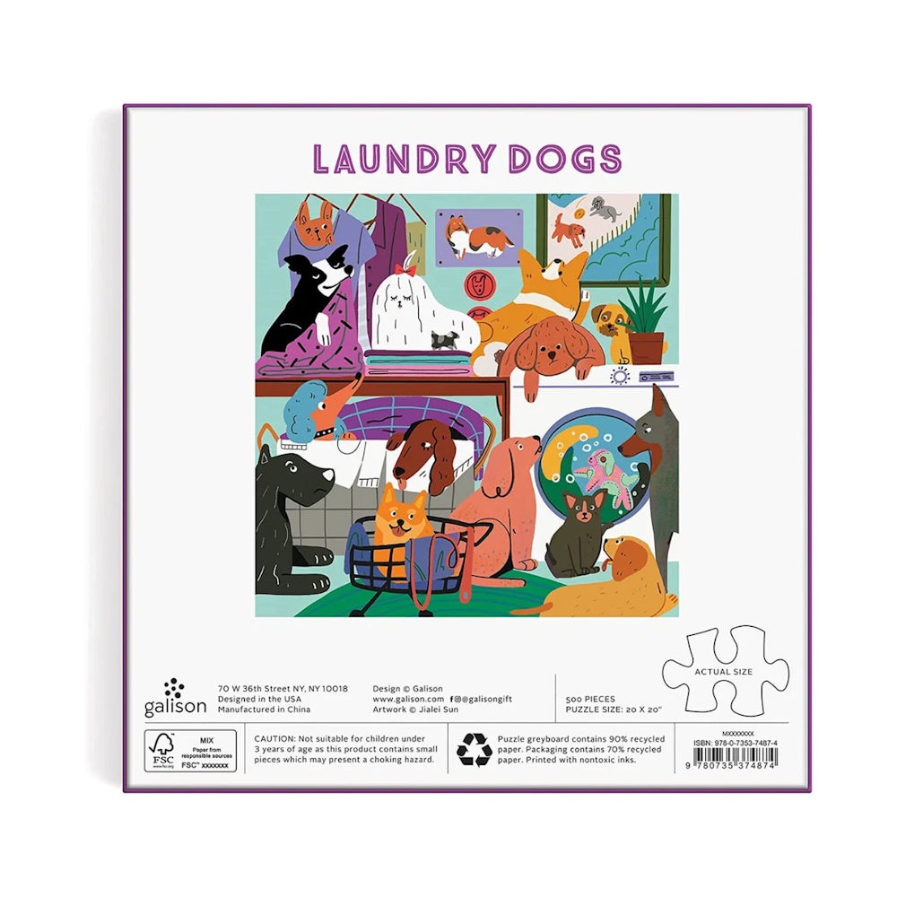 Galison 500 Piece Puzzle - Laundry Dogs