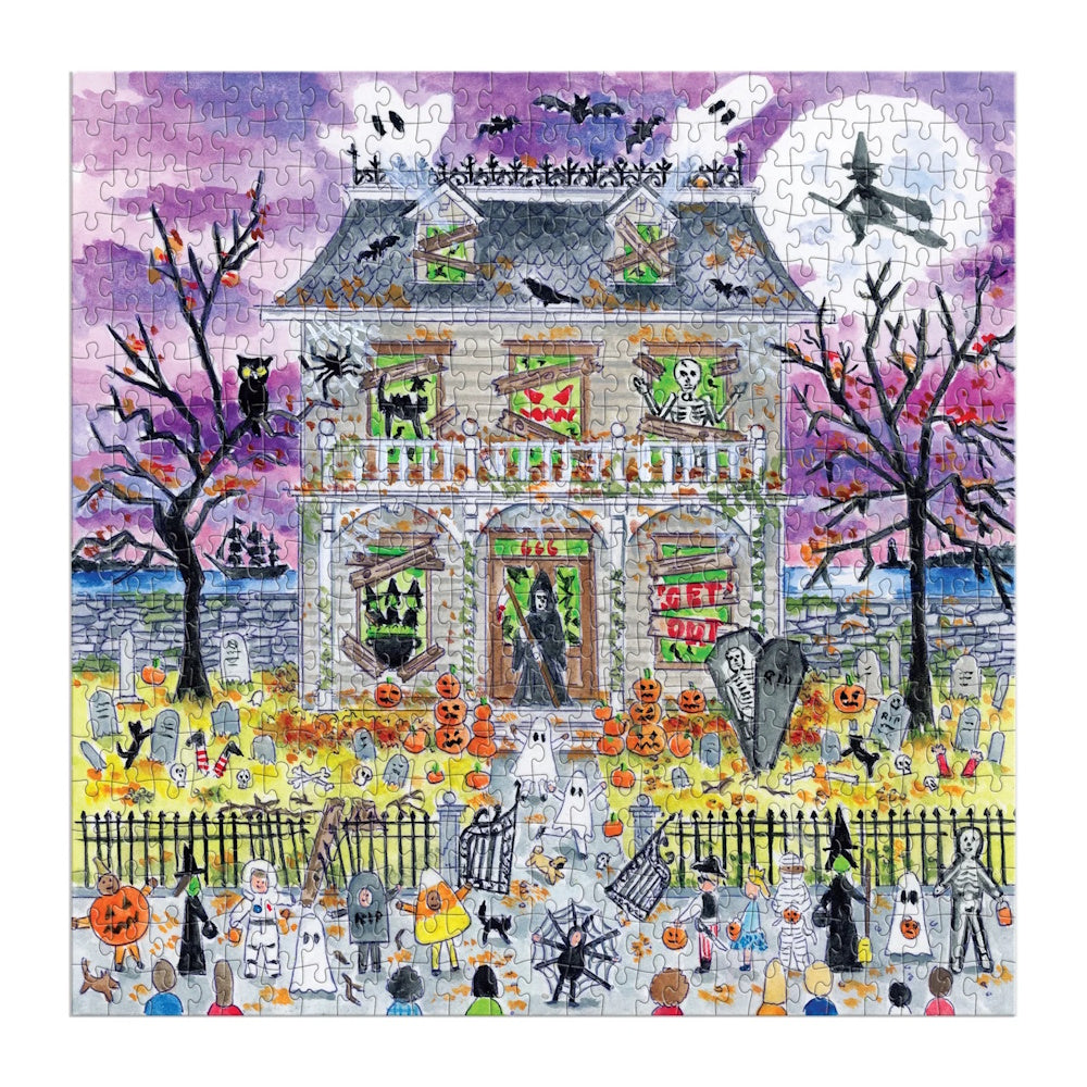 Galison 500 Piece Puzzle - Michael Storrings Glow in the Dark Haunted House
