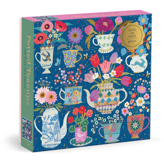 Galison 500 Piece Puzzle - Potted Teacups