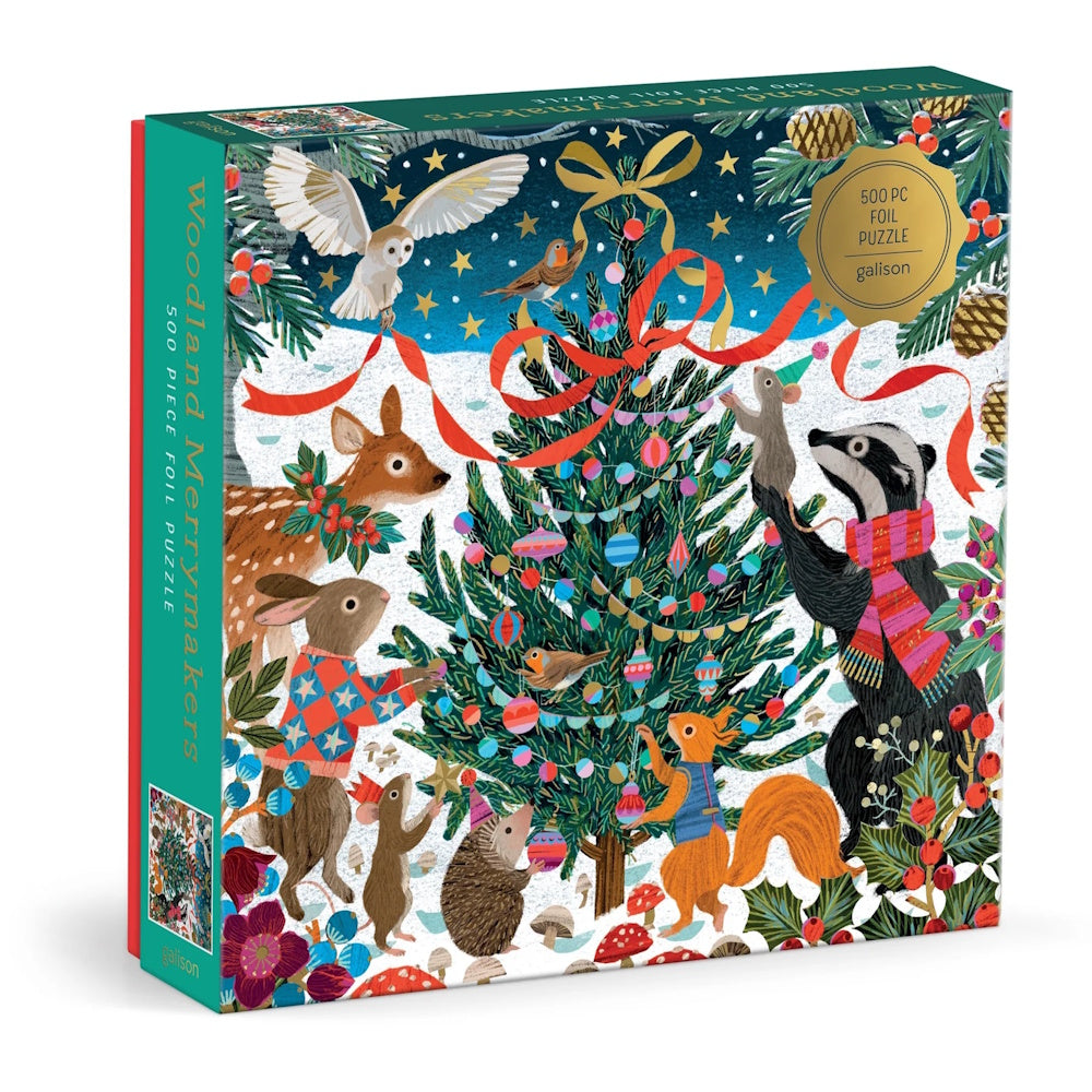 Galison 500 Piece Puzzle - Woodland Merrymakers