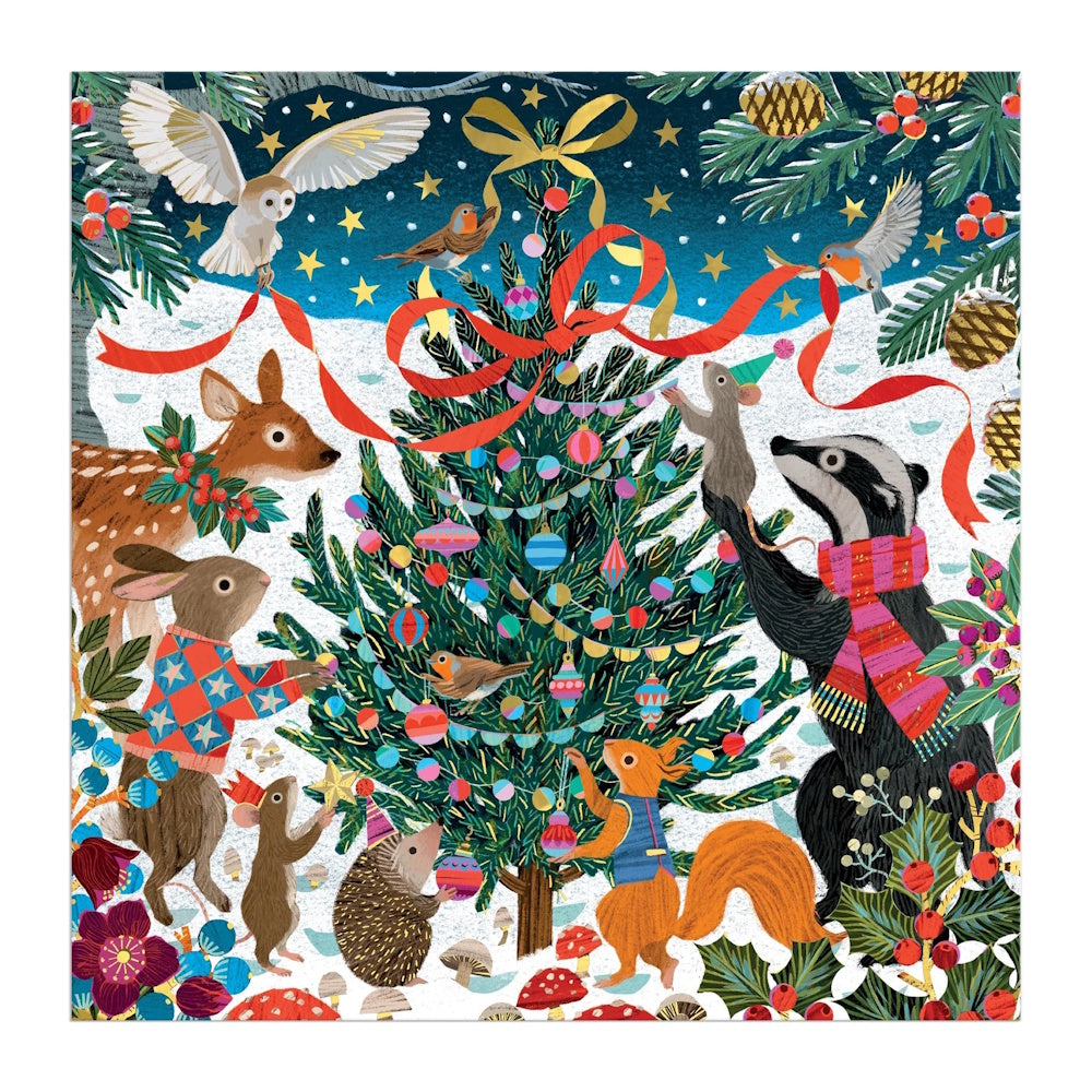Galison 500 Piece Puzzle - Woodland Merrymakers