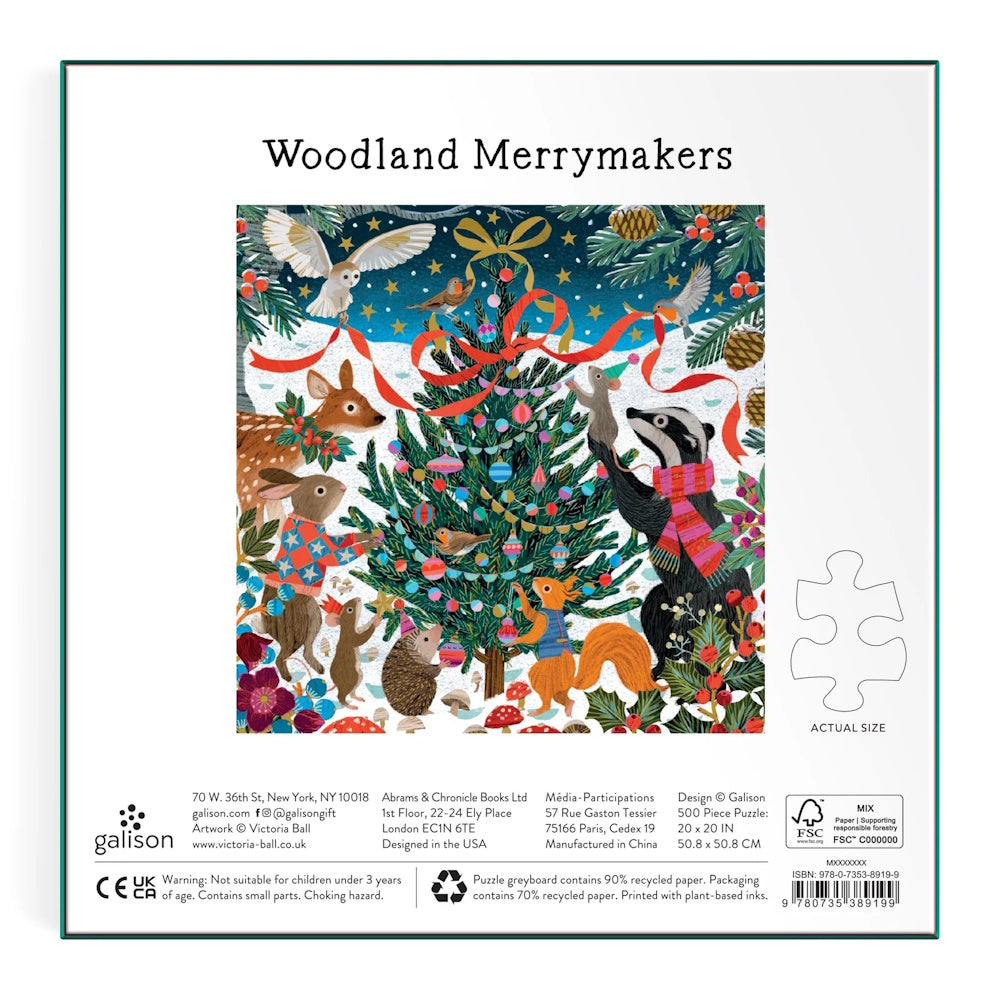 Galison 500 Piece Puzzle - Woodland Merrymakers