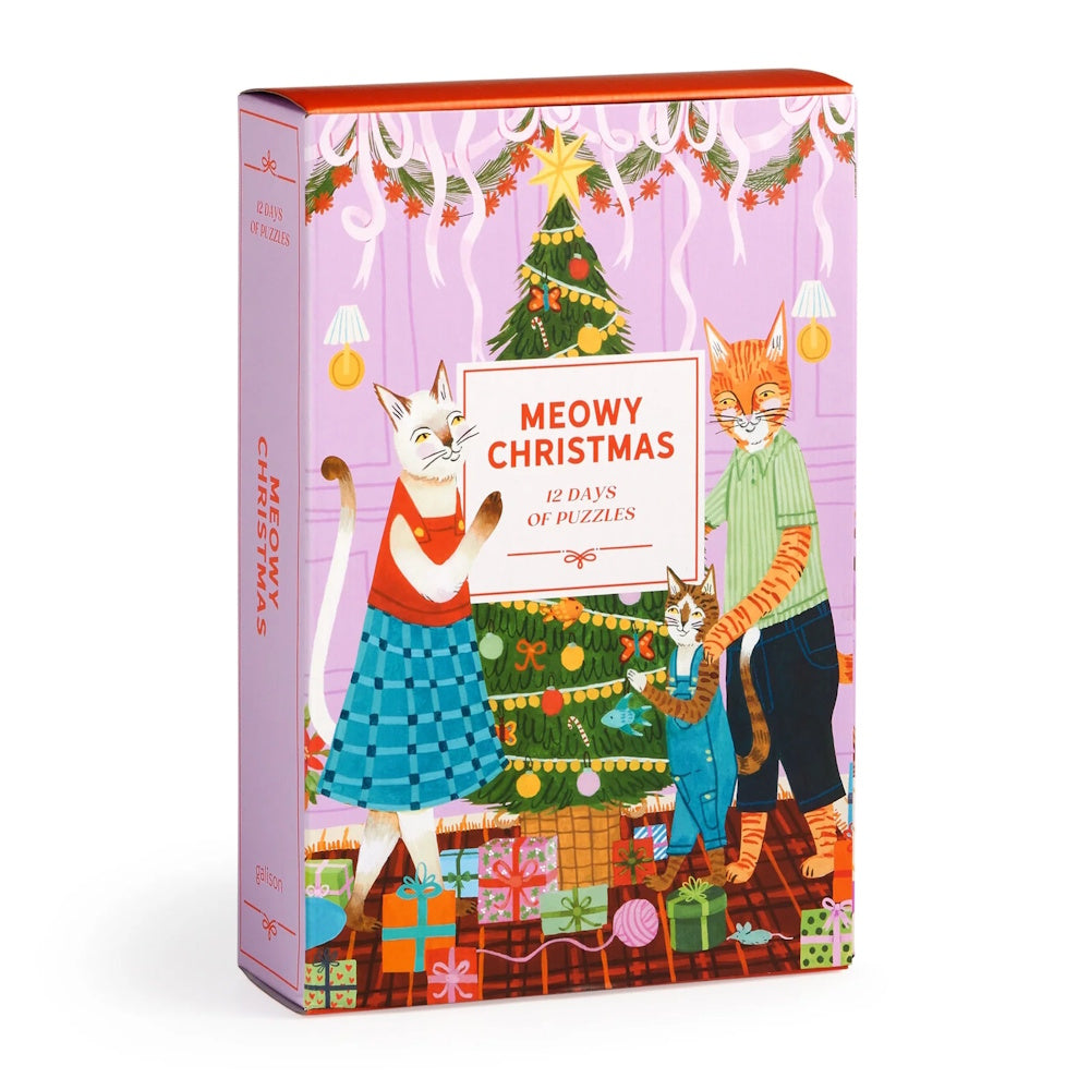 Galison Meowy Christmas 12 Days of Puzzles 500 Piece Countdown
