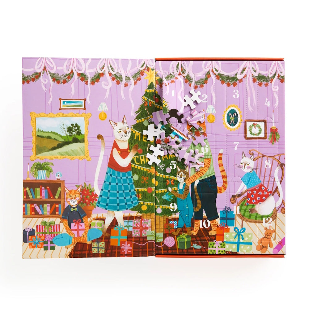 Galison Meowy Christmas 12 Days of Puzzles 500 Piece Countdown
