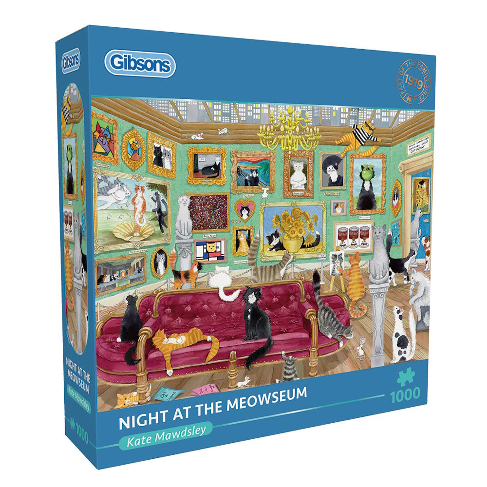 Gibsons 1000 Piece Jigsaw Puzzle - Night at the Meowseum