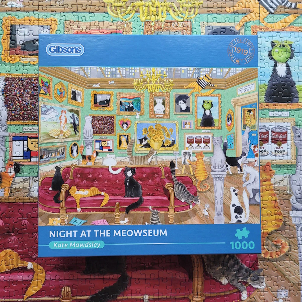 Gibsons 1000 Piece Jigsaw Puzzle - Night at the Meowseum