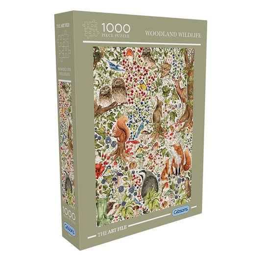 Gibsons The Art File 1000 Piece Puzzle - Woodland Wildlife