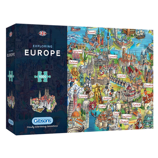 Gibsons 1000 Piece Jigsaw Puzzle - Exploring Europe