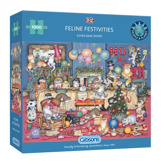 Gibsons 1000 Piece Jigsaw Puzzle - Feline Festivities