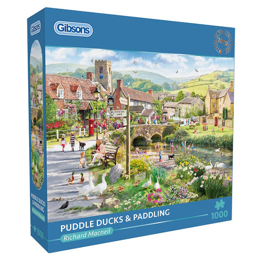 Gibsons 1000 Piece Jigsaw Puzzle - Puddle Ducks & Paddling